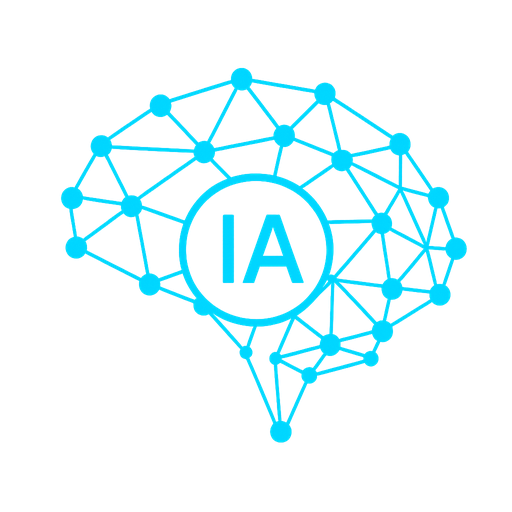 Icono de red neuronal con letras IA al centro, representa inteligencia artificial aplicada a negocios – Kaigrowth