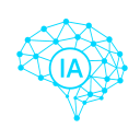 Icono de red neuronal con letras IA al centro, representa inteligencia artificial aplicada a negocios – Kaigrowth